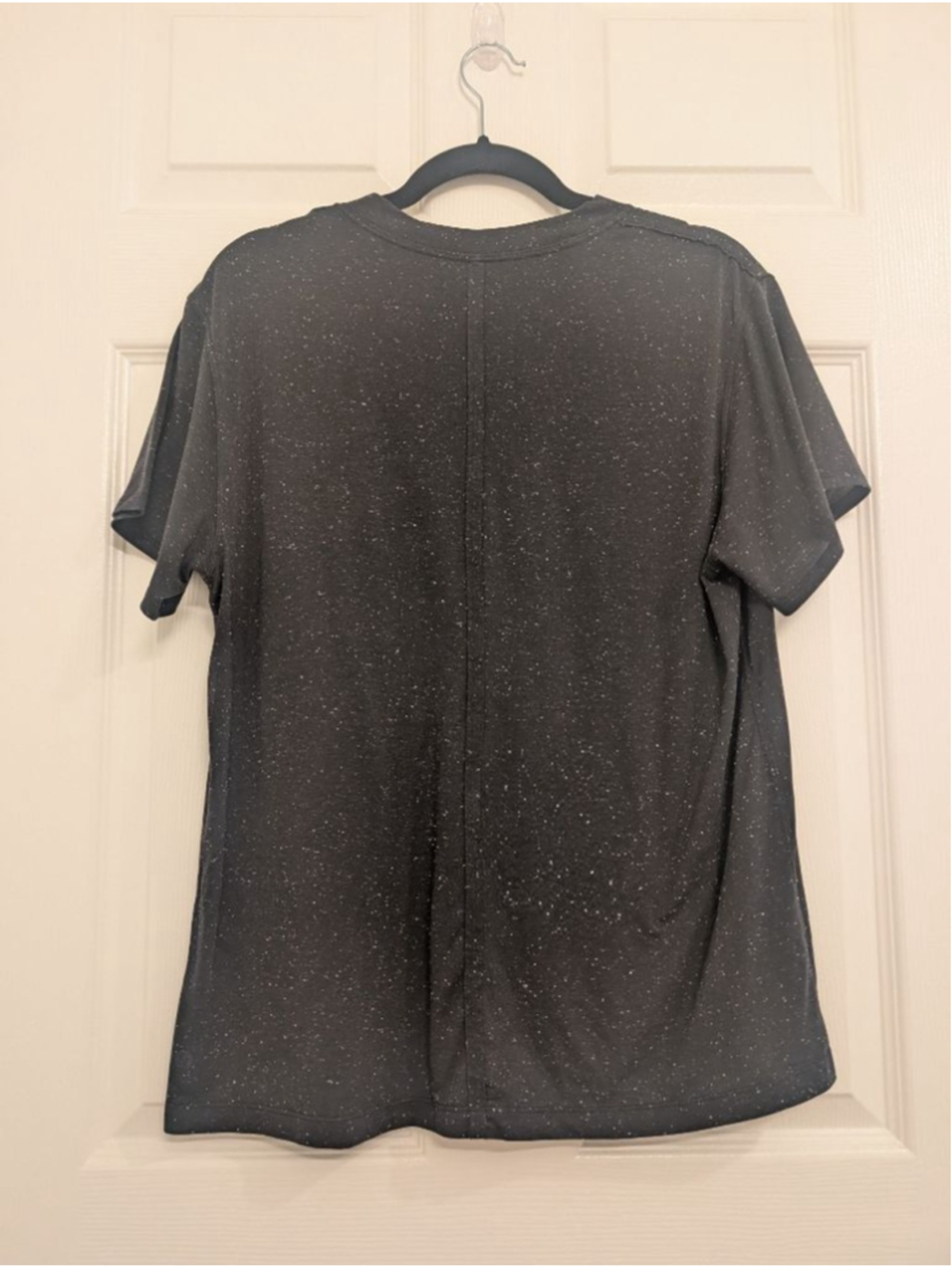 Lululemon Black White Speckled Athletic M All Yours Short Sleeve Tee Shirt - Picture 5 of 7